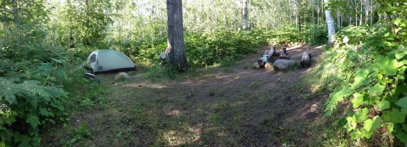 Campsite at Hatchet Lake - the best so far.