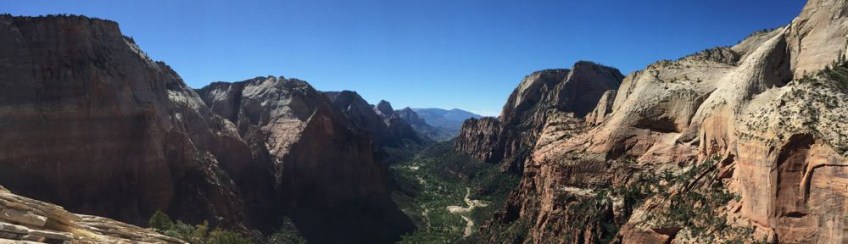 View down Zion Canyon from Angel's Landing
